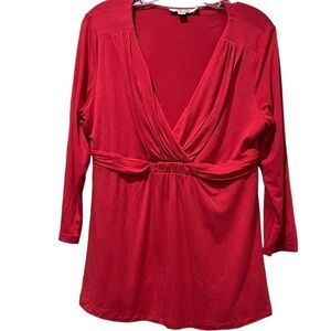 Boden 10 Pink V Neck 3/4 Sleeve Stretchy Viscose Blouse O